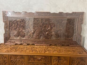 Süni güllər: Oyma əl işləməsi taxta tablo — 5