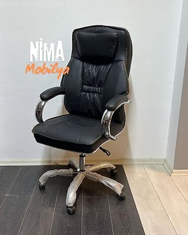 Ofis oturacaqları: Yeni, Təkərli, Qolları tənzimlənir, Dəri — 6