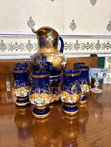 kuvşin: Bohemia Crystal ORIGINAL – Çexoslovakiya istehsalı, NADİR VINTAGE DƏST — 3