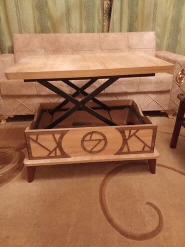 Стулья: Гостиный стол, Б/у, Трансформер, MDF, Квадратный стол — 1