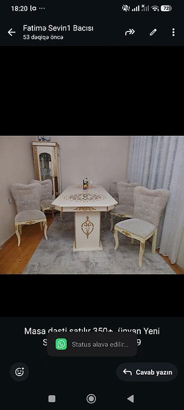Masa dəsti satılır 350₼. ünvan Yeni Suraxanı. 9575. Fatimə99