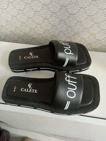 домашние женские тапочки из овчины: Домашние тапочки, Размер: 38, цвет - Черный, Новый — 2