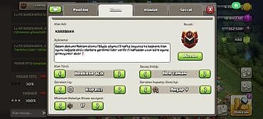 Klan və lig savaşı üçün aktivdir istəyən buyurub gələ bilər Oyun