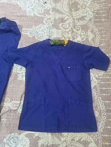 Tibbi scrubs dəsti – üst və şalvar - Rəng: tünd mavi/kobalt - Üst