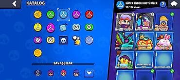 Brawl Stars oyunu üçün hesab - Savaşçılar: 77/103 açılıb. Ekranlarda — 6