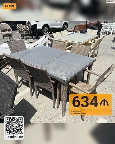 Bağ mebeli dəsti – rattan üslublu masa və 6 ədəd kreslo - İstifadə lalafo.az -da Bağ mebeli dəsti – rattan üslublu masa və 6 ədəd kreslo - İstifadə