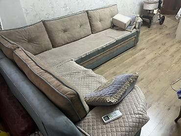 stulla: Künc divan – böyük ölçülü, U/L-formalı model - Rəng: toz-bej oturacaq — 1