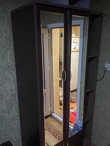 metal şkaf: Güzgülü iki qapılı paltar dolabı - Material: laminat/LDSP korpus — 1