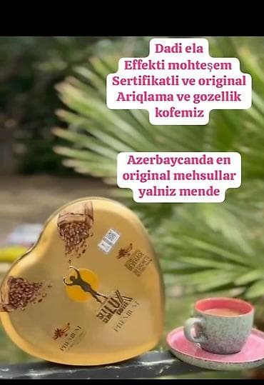Su: Ürək formalı qızılı qablaşdırmada təqdim olunan "Silux Slim Coffee — 2