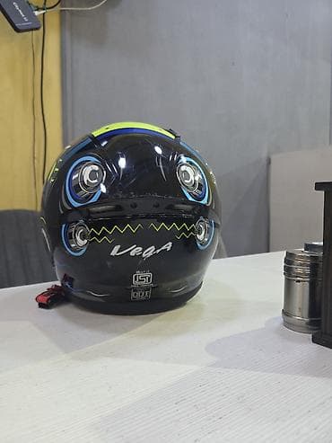Мопеды, скутеры: Moto dəbilqə – Vega tam üzlü model - Rəng/naxış: parlaq qara əsas — 3