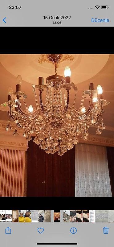 Çılçıraq, 10 və daha çox lampa, Xrustal