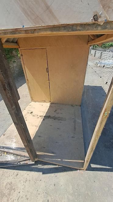 ucuz cuce: Taxta toyuq/heyvan yuvası və açıq volyer - Material: kontrplak və — 2