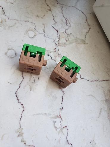 oyuncu az: Minecraft temalı mini blok fiqurlar – 2 ədəd - Dizayn: Üstü yaşıl — 1