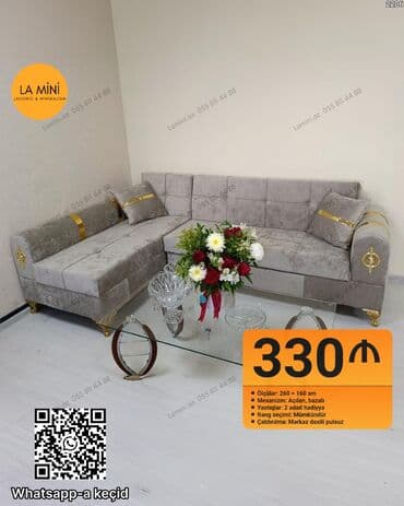 mini divan: Künc divan, Açılan, Bazalı, Parça, Şəhərdaxili pulsuz çatdırılma — 1