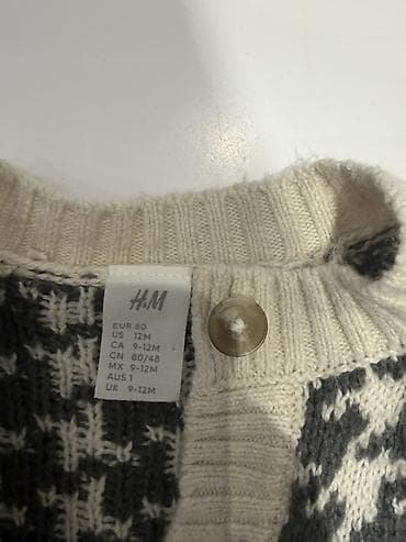 sumqayıtda kofta: H&M uşaq kardiqanı - Ölçü: EUR 80 (US/UK/CA 9-12 ay, CN 80/48, MX — 2