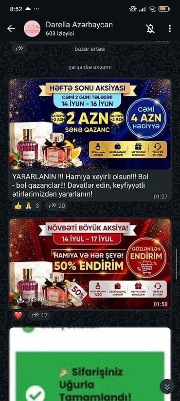 Darella Parfum – keyfiyyətli ətirlər və kampaniyalar Məhsul: - at lalafo.az Darella Parfum – keyfiyyətli ətirlər və kampaniyalar Məhsul: -