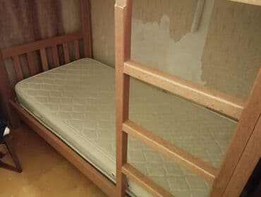 Oğlan və qız üçün, Çarpayı, Matras ilə, Siyirməsiz, Taxta