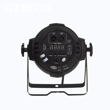 светодиодное табло бегущая строка: Bu, səhnə işıqlandırması üçün nəzərdə tutulmuş qara rəngli LED Par — 4