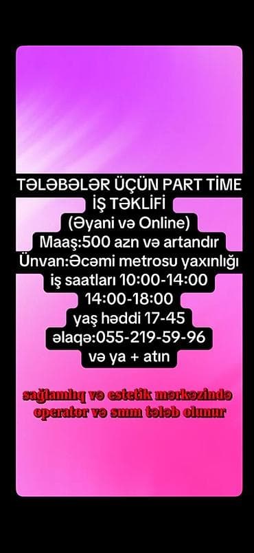 gece smeni is: SMM menecer tələb olunur — 1