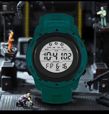 mema saat: Rəqəmsal idman saatı - Ekran: Böyük rəqəmsal displey, mavi arxa işıq — 3