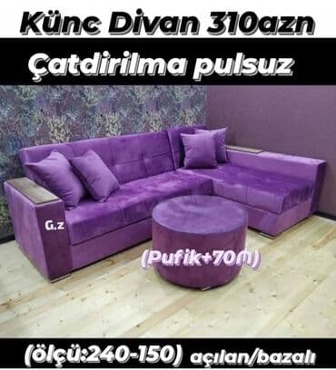 Künc divan, Açılan, Bazalı, Parça, Pulsuz çatdırılma