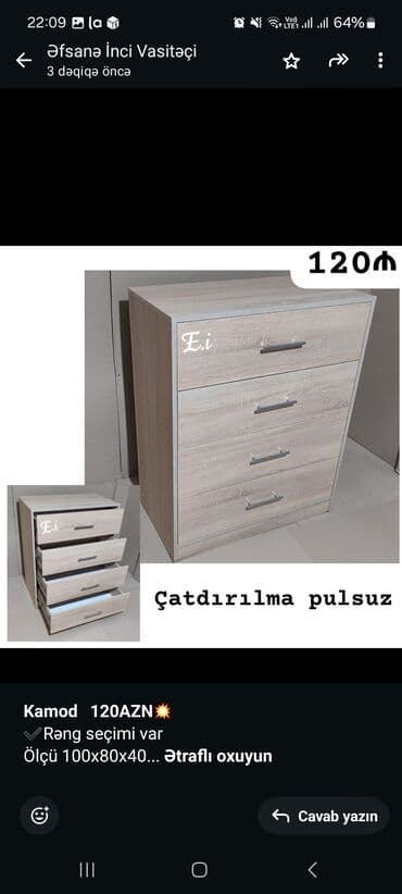 белый комод: Siyirməli, Güzgüsüz, Pulsuz quraşdırılma, Zəmanətsiz, Kredit yoxdur — 2