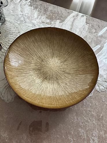 Dekorativ şüşə meyvə qabı Emsandan alinib - Material: qalın şüşə - — 1