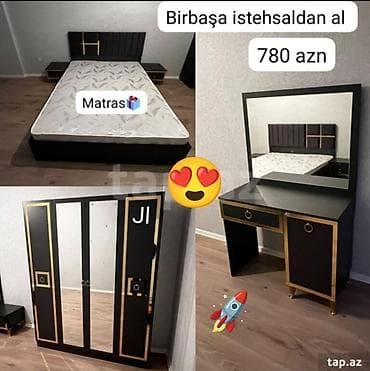 ucuz skaflar: İkinəfərlik çarpayı, Dolab, Yeni — 1