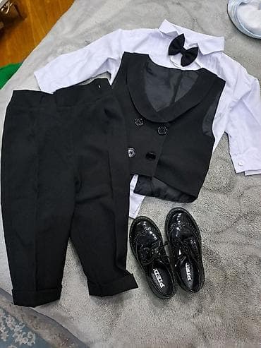 ayaggabı: Oğlan uşağı uçün dəst - Qara qalstuk-kəpənək. - Laklı qara — 2