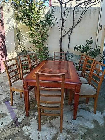 Qonaq otağı üçün, Açılmayan, Dördbucaq masa, 8 stul