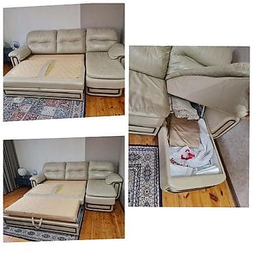 Divanlar: Künc divan, İşlənmiş, Açılan, Bazalı, Dəri, Çatdırılma yoxdur — 2