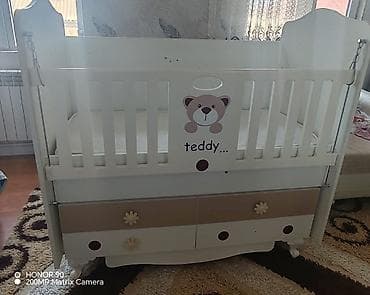 Uşaq beşiyi – “Teddy” dizaynı - Material: ağ rəngli MDF/taxta