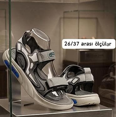 əyaqabi: Uşaq sandal modeli - Ölçülər: 26–37 arası - Rəng: boz/qaralı kombin - — 1