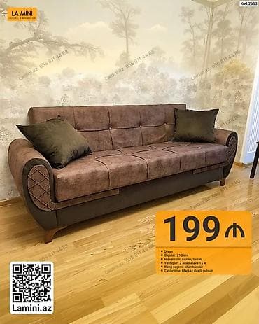 Divan – La Mini (Kod: 2653) - Ölçü: 210 sm - Mexanizm: açılan, bazalı