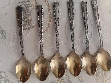 qedimi caynik: Qədimi üslubda 6 ədəd çay qaşığı dəsti - Miqdar: 6 ədəd - Material — 2