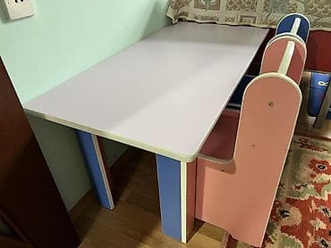 nerjavik stol: Qonaq otağı üçün, İşlənmiş, Açılmayan, Dördbucaq masa, 2 stul — 1