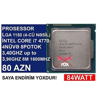 apple mac mini: Prosessor “LGA 1150 (4cü nəsil) İntel Core i7 4770” ⭐LGA 1150 (4cü — 1