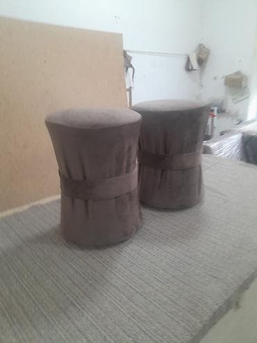 sutullar: Pufik oturacaq, Vеlur parça, rəng - Boz — 2