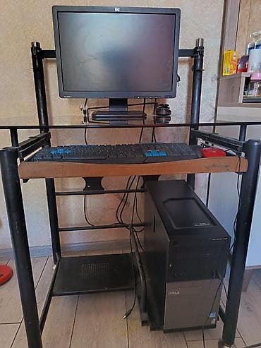 Komplekt masaüstü kompüter dəsti təqdim olunur. Dəstə sistem bloku, HP