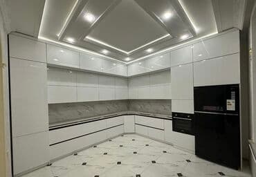 стеклянные перегородки в ванную комнату: Sifarişlə mətbəx dəsti, Özü çəkən petlələr, MDF, Kredit yoxdur, Pulsuz çatdırılma — 1