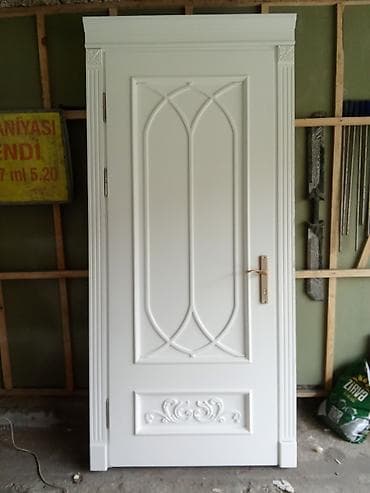 dekor aboylar: Ağ rəngli interyer qapısı – klassik dizayn - Material: MDF əsaslı — 2