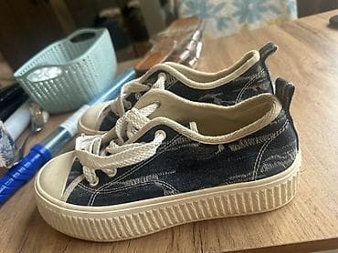 Uşaq ayaqqabıları: Denim krossovkalar-39 olcu - Material: qalın denim parça, nəfəsalan — 1