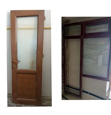 rafinə olunmamış zeytun yağı: Taxta çərçivəli şüşəli qapı və pəncərə dəsti - Material: taxta — 1