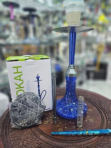 Nargilə dəsti – şüşə gövdəli, metal şaxtalı, müasir dizayn Məhsulun