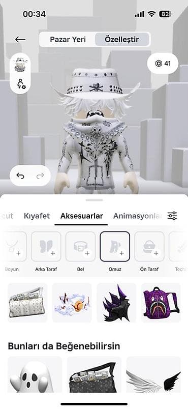 İdman dəstləri: Məhsul: Roblox avatar dəsti – ağ/boz temalı “street-fashion” kombini — 2