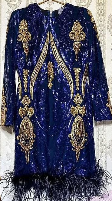 Məhsul: Qadın gecə/libas paltarı - Rəng: tünd göy (qara tonuna — 4