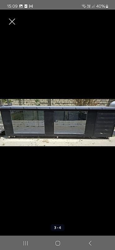 Şüşə vitrinli soyuducu köşk/kiosk - Ön tərəfi böyük suse kabab ve et