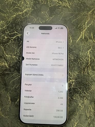 printer telefon: IPhone 16 Pro, 256 GB, Qızılı, Face ID — 7
