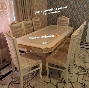 metbext divani: Mətbəx üçün, Açılmayan, Dördbucaq masa, 2 stul — 34