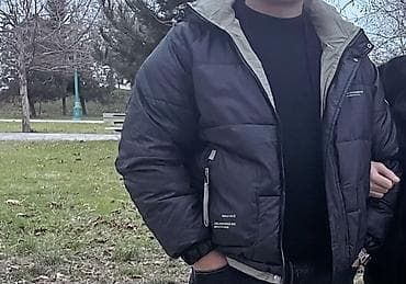 Kişi şişmə qış gödəkçəsi - Rəng: tünd boz/çəkməqara, iç hissəsi açıq